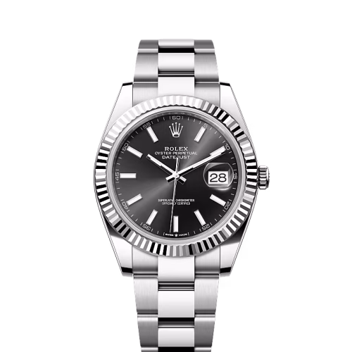 Rolex Datejust Black Index Dial Fluted Bezel