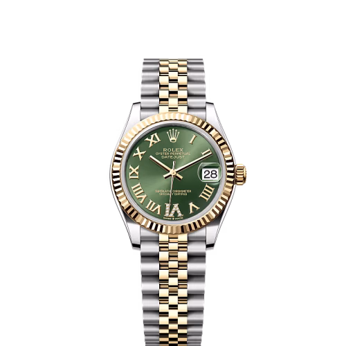 Rolex Datejust Olive Green, Roman VI with Diamonds