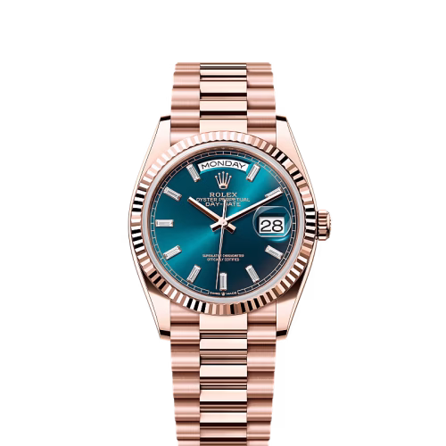 Rolex Day-Date 36 Blue Diamond Baguette Dial