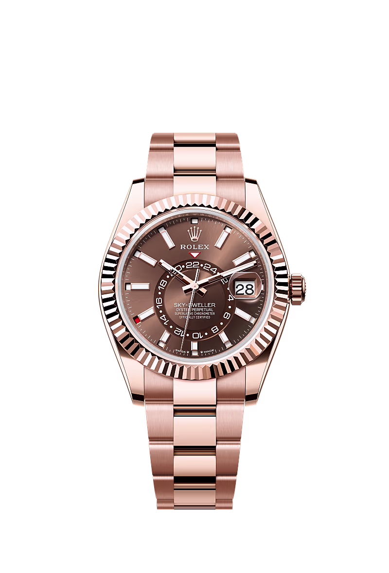 Rolex Sky-Dweller 42mm Rose Gold Chocolate Dial