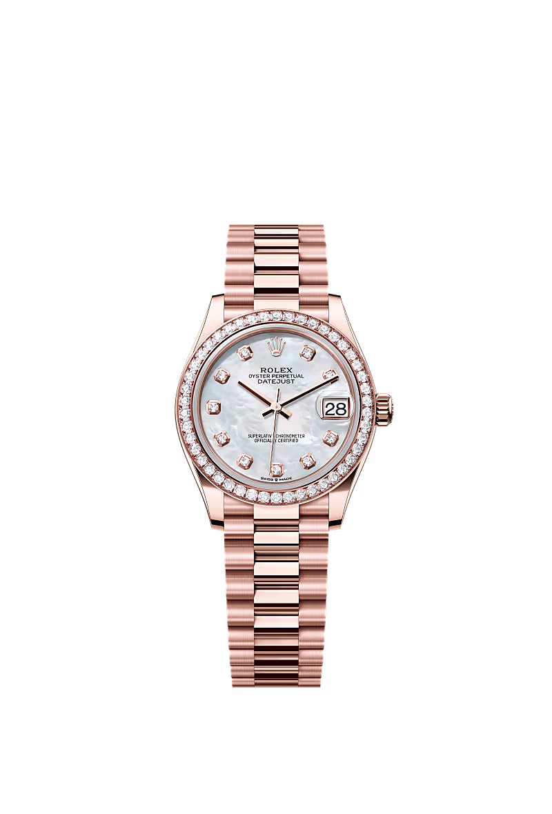 Rolex Datejust 31mm Rose Gold MOP Diamond Bezel